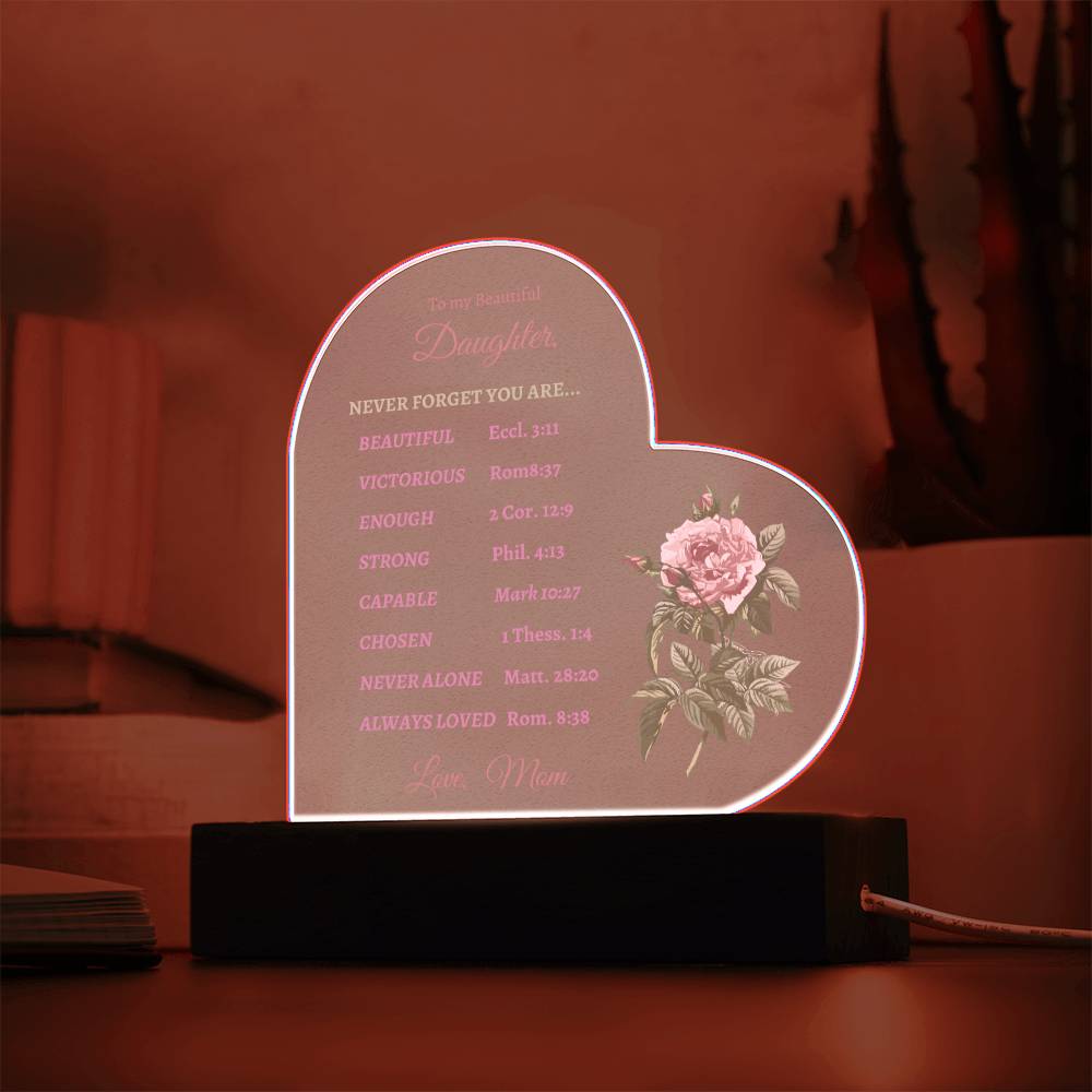 To my Beautiful Daughter Scripture Plaque/ Nightlight