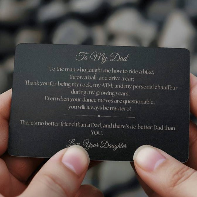 To My Dad , Engraved Wallet Card