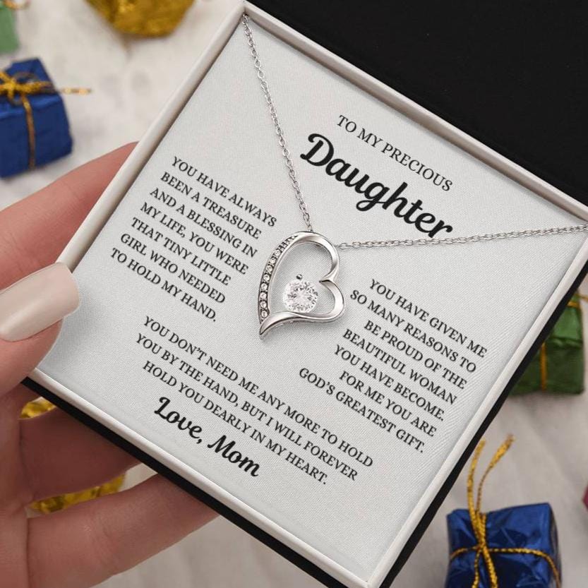 To my Daughter, Hold my hand, Forever Love Necklace From Mom