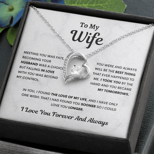 To my Wife, My Tomorrow, Forever Love Necklace