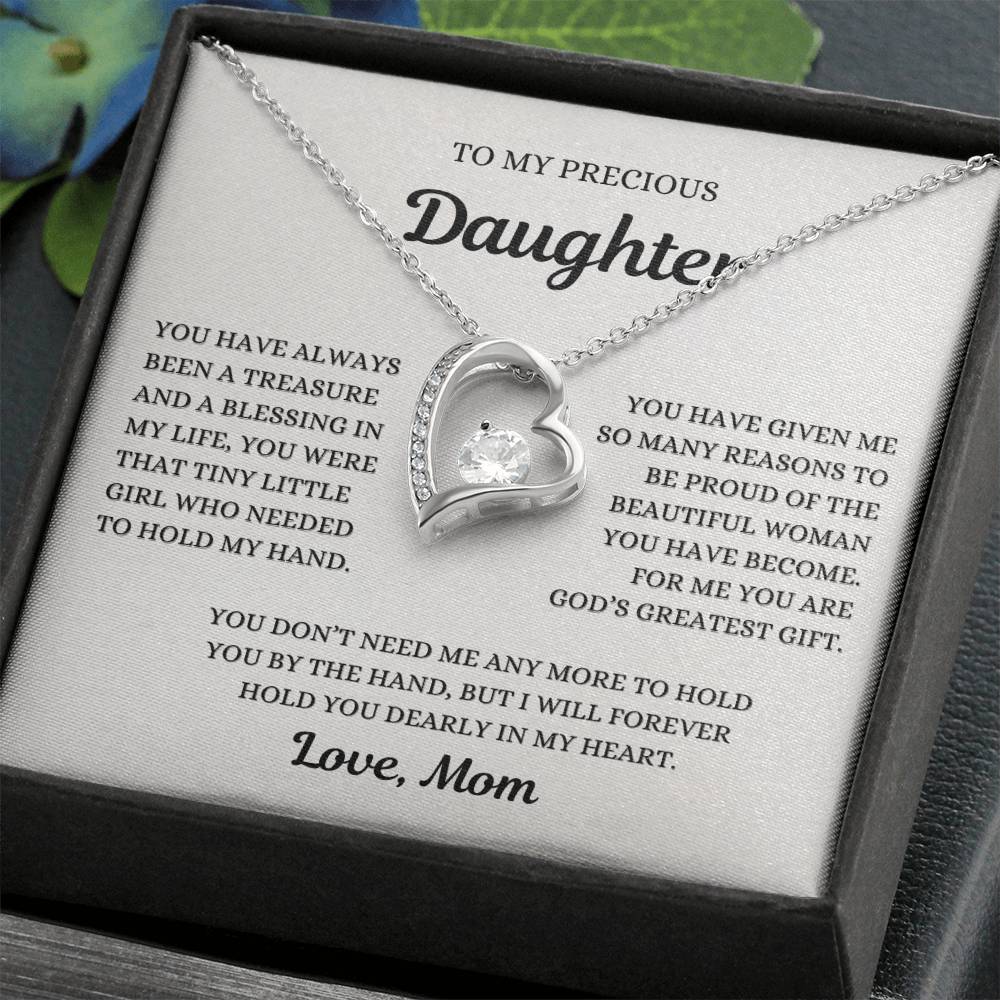 To my Daughter, Hold my hand, Forever Love Necklace From Mom