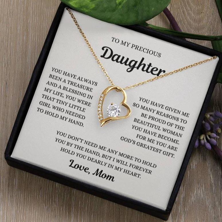 To my Daughter, Hold my hand, Forever Love Necklace From Mom