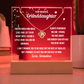 To My Granddaughter, Hearing Your Little Voice, Keepsake Acrylic Nightlight with Love Knot Necklace