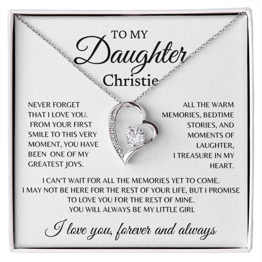 To my Daughter, First smile, Personalized Forever Love Necklace BW5