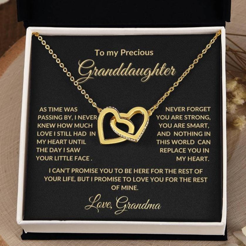 To my Precious Granddaughter Interlocking Hearts Personalized Necklace