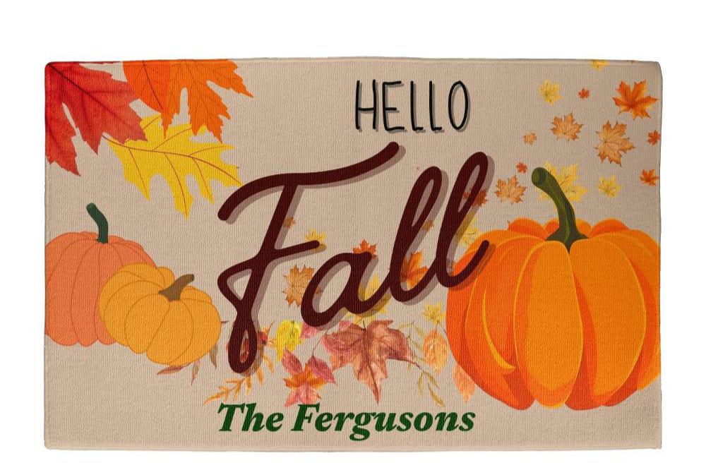 Personalized Welcome Mat , Seasonal Fall Decor