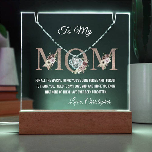 To My Mom, Keepsake Acrylic Bundle (Love Knot), Mother's Day Gift