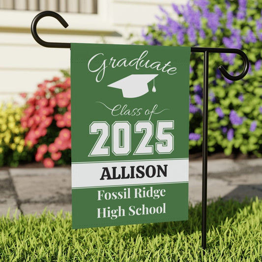 Green Graduation Garden Banner, Personalized