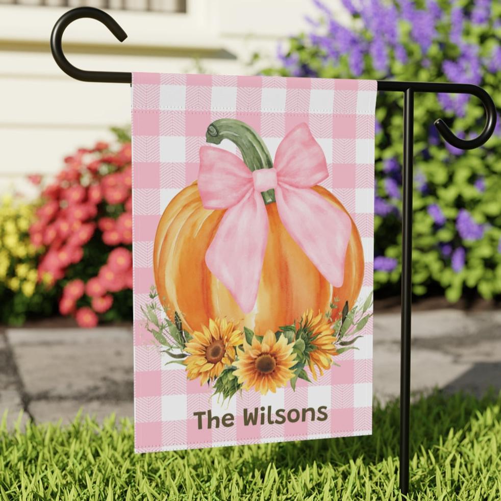 Coquette Style Garden & House Banner,  Personalized Fall Decor